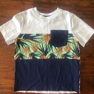 Boys tropical print shirt with pocket